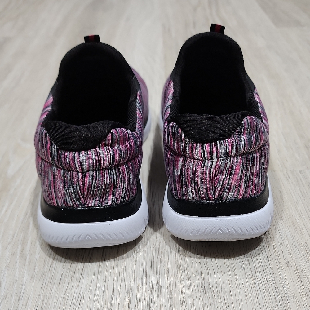 Skechers Pink and Black Knit Slip-On Athletic Sneakers - Picture 4 of 8